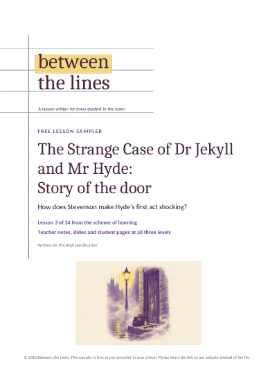 Lesson sampler: Lesson 3, Story of the door: first page