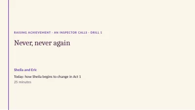 Raising Achievement: drill 1: first page