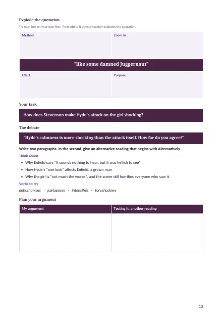 Soaring: Lesson 3 task, aiming for grades 7 to 9