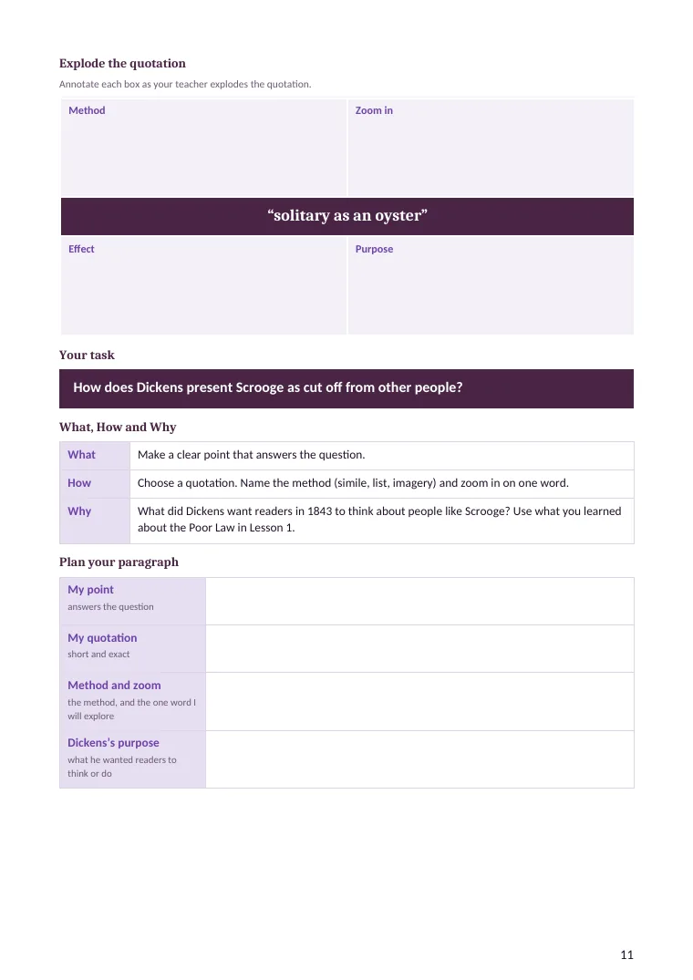 The Lesson 3 task page in the Strengthening student pack