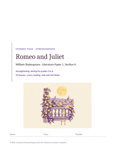 Cover of the Romeo and Juliet student pack