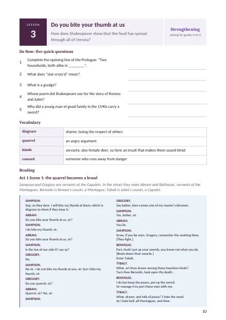 Strengthening: Lesson 3 task, aiming for grades 5 to 6